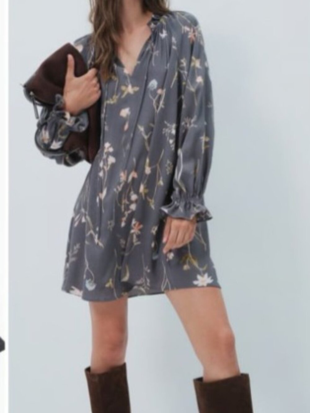 H&M - Long-Sleeve Floral Shift Dress